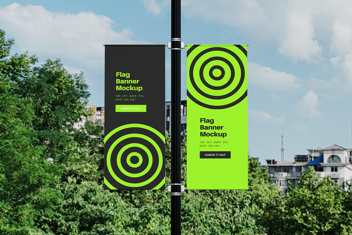 High Quality Flag Mockup, an Advertising Mockup by AKMAL STUDIO (Photo 3 of 5)