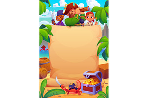 Pirate banner with corsair sailors, a Person Illustration by Vector Tradition