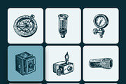 Vintage Scientific Equipment Art Set, an Education Illustration by Prosymbols (Thumbnail 8 of 10)