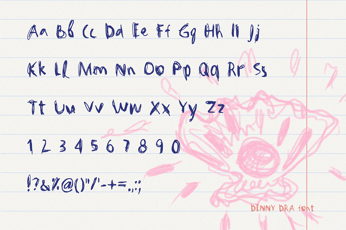 Denny Dra Font - Regular Handwriting, a Handwritten Font by line & plane (Photo 8 of 12)