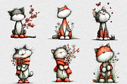 Watercolor Spring Cat Clipart, an Illustration by DreamCafeArt (Thumbnail 6 of 6)