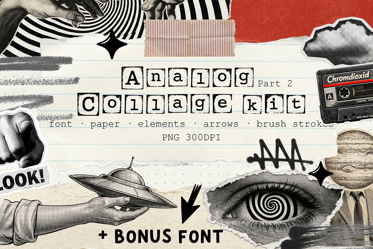 Analog Collage Kit Paper Scrapbook, an Object Graphic by DreamoraArt (Photo 1 of 10)