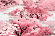 SAKURA SERENADE Toile De Jouy, a Pattern Graphic by RefinedFantasyStudio (Thumbnail 4 of 9)