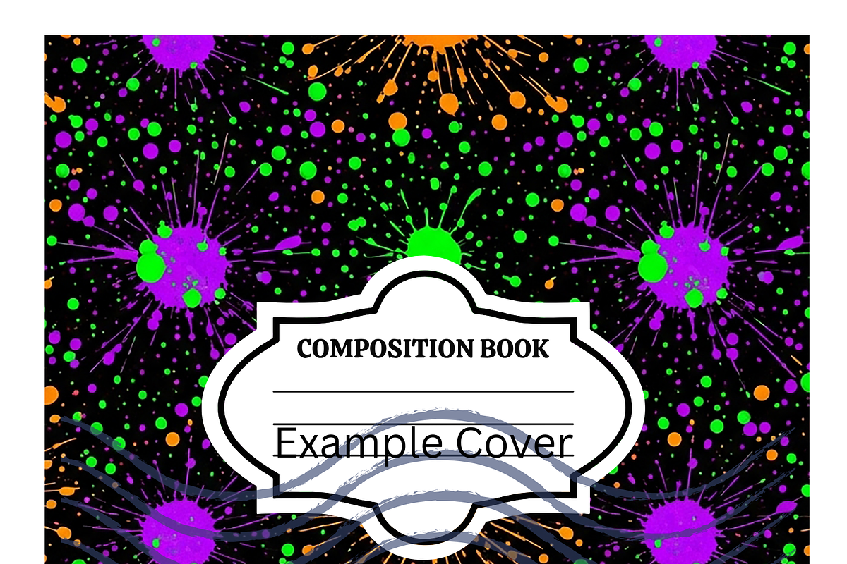 8 Neon Themed Composition Book Cover, a Pattern Graphic by SmallTownDigital (Photo 3 of 4)