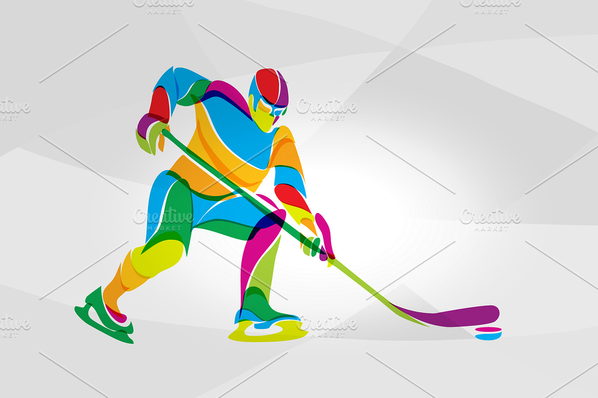 Abstract Silhouette Hockey Player, an Illustration by Kluva's Wavy Silhouettes (Photo 1 of 2)