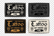 Four Tattoo gift vouchers templates, a Work Illustration by Aleksandrs (Thumbnail 4 of 4)