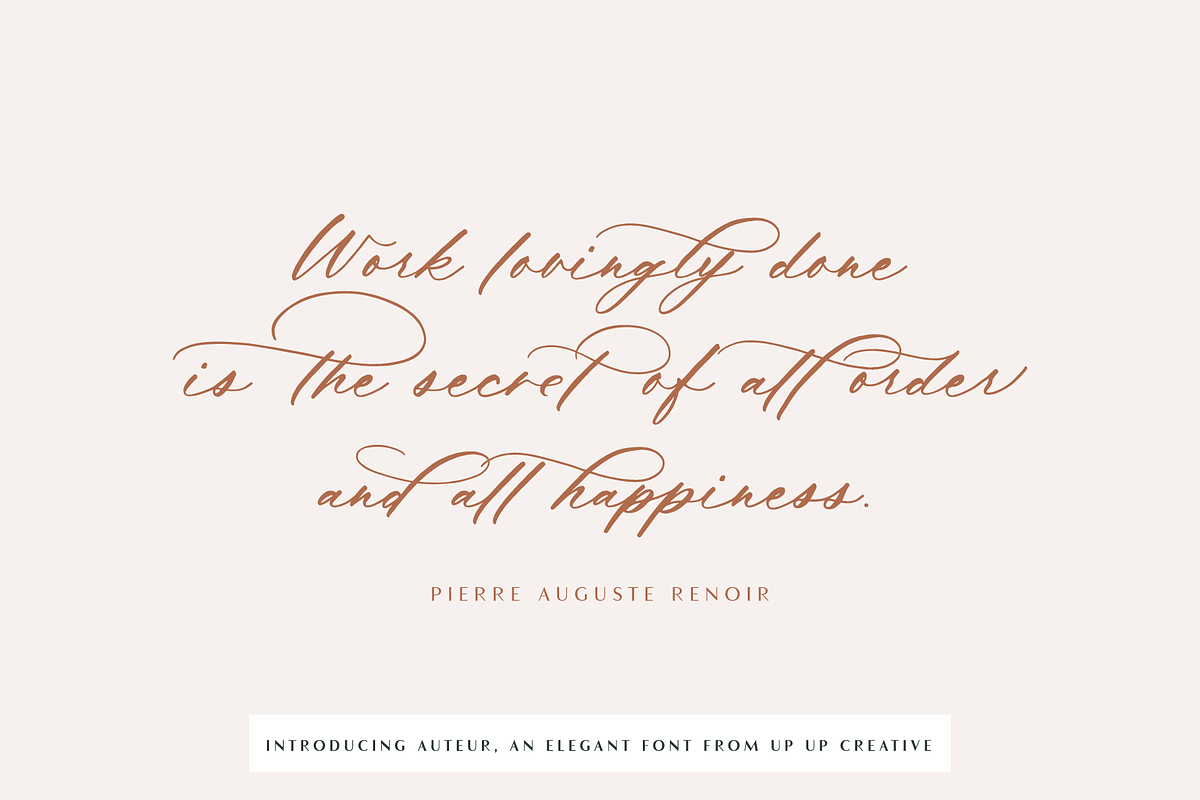 Auteur Calligraphy Script Font, a Script Font by Up Up Creative (Photo 12 of 16)