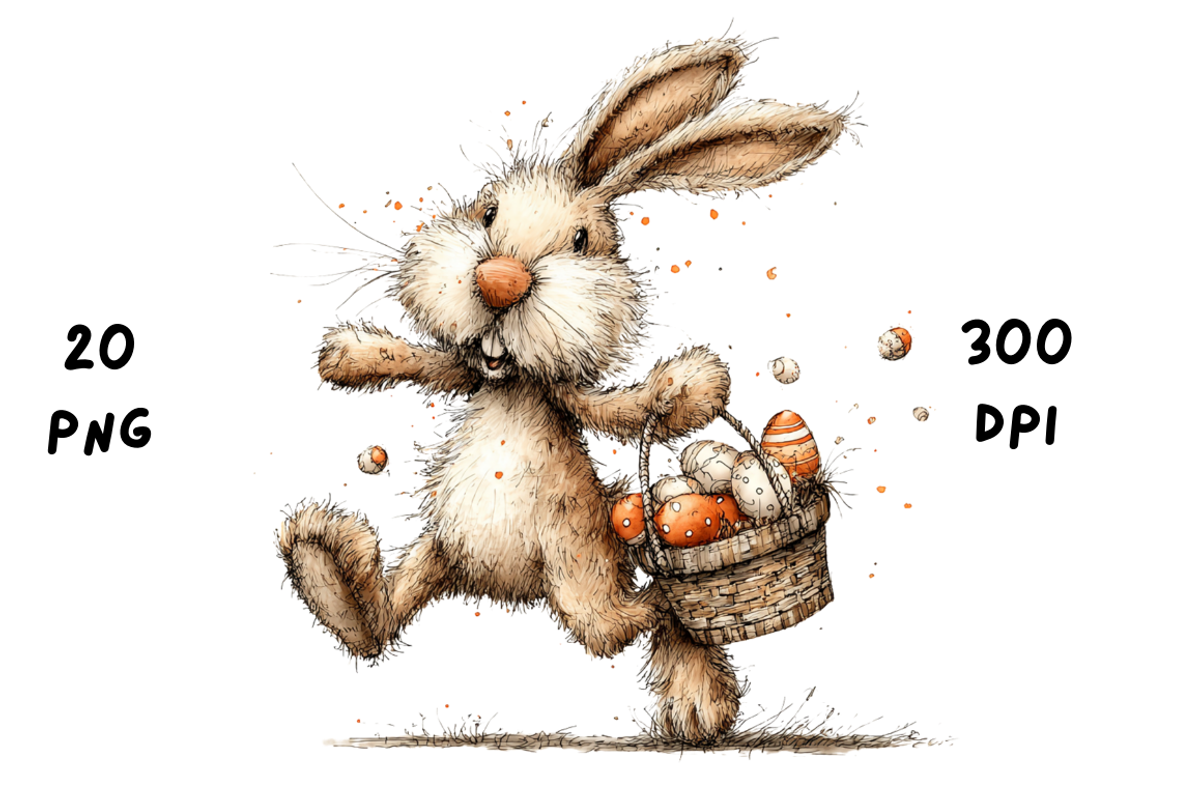 Whimsical Floral Easter Rabbit, an Animal Illustration by GiraffeCreative (Photo 16 of 20)