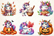 Watercolor Cute Unicorn Autumn Clipa, an Illustration by Rose Art (Thumbnail 3 of 7)