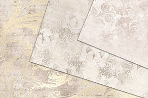 Distressed Ivory Damask Textures