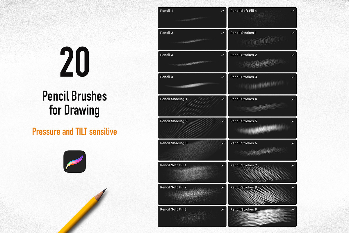 Pencils Procreate Brushes, a Brush Add-On by Andrew Skoch Design (Photo 12 of 12)
