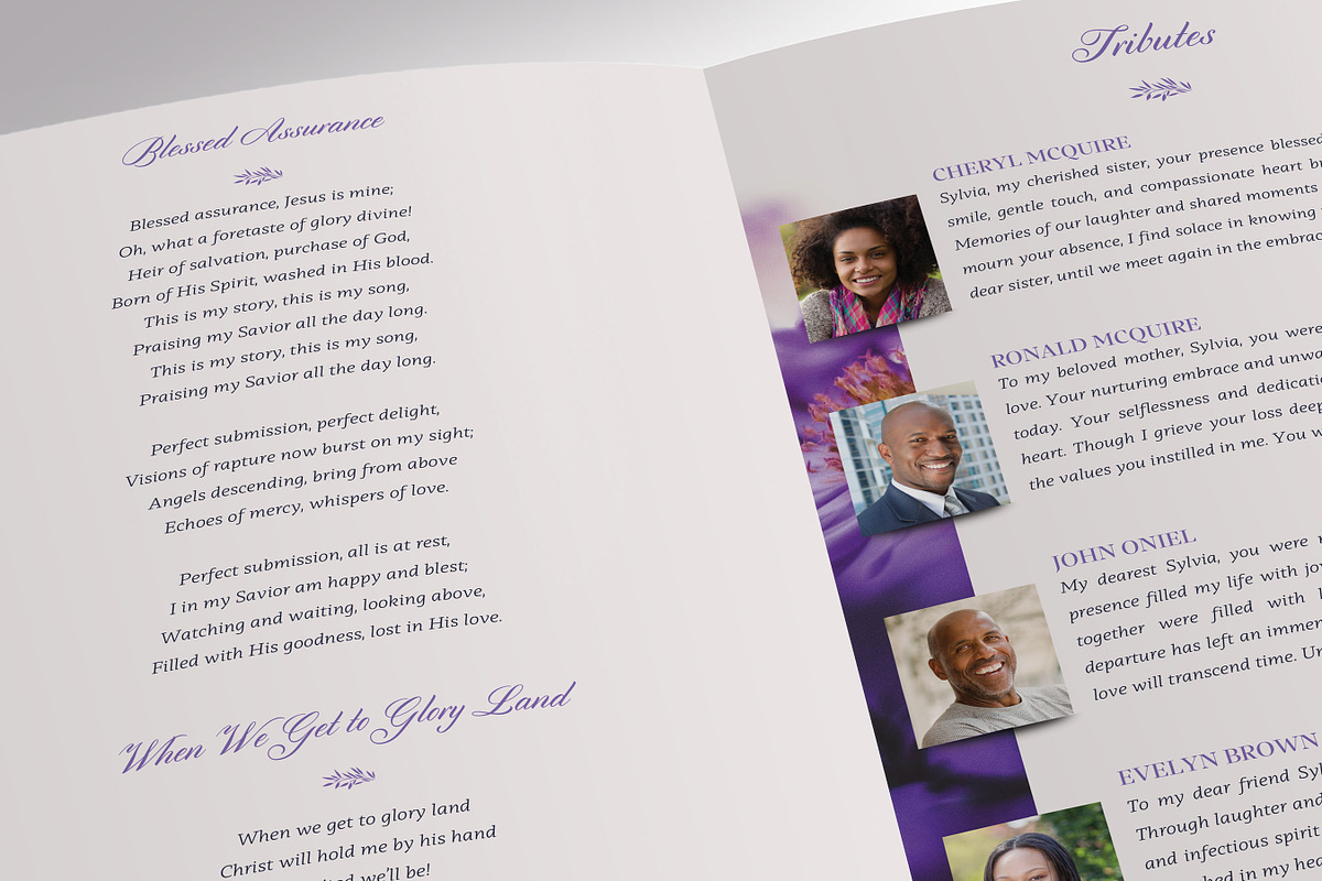 Lavender Love Tabloid Funeral, a Brochure Template by Godserv Designs (Photo 10 of 10)