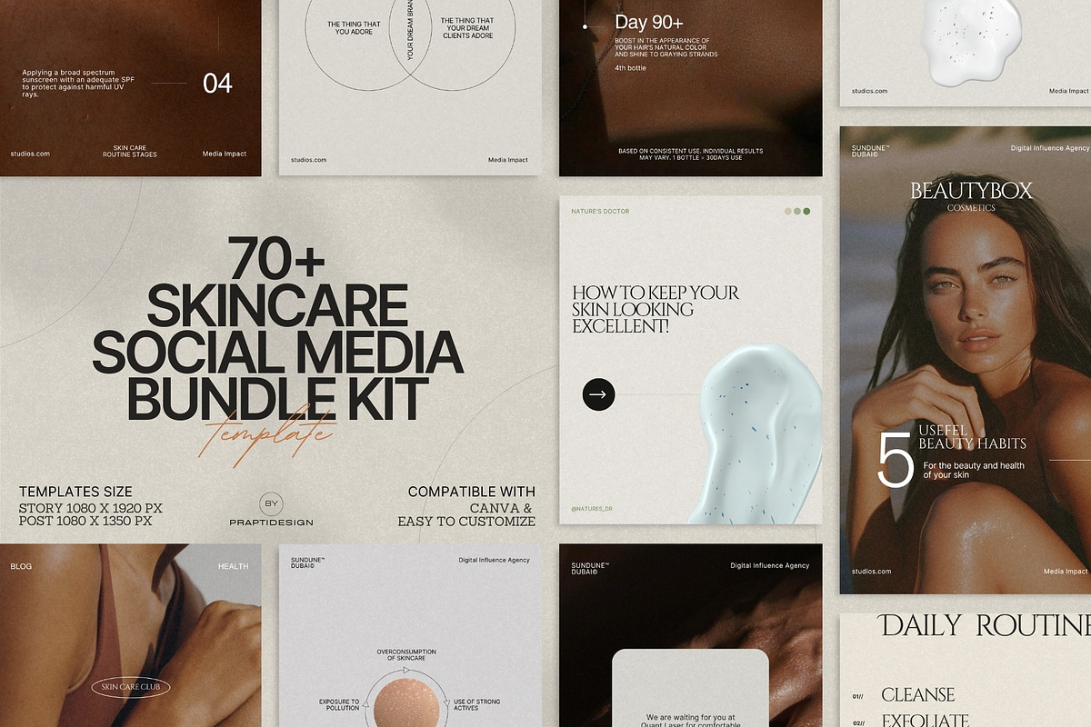 Skincare Post & Story Templates