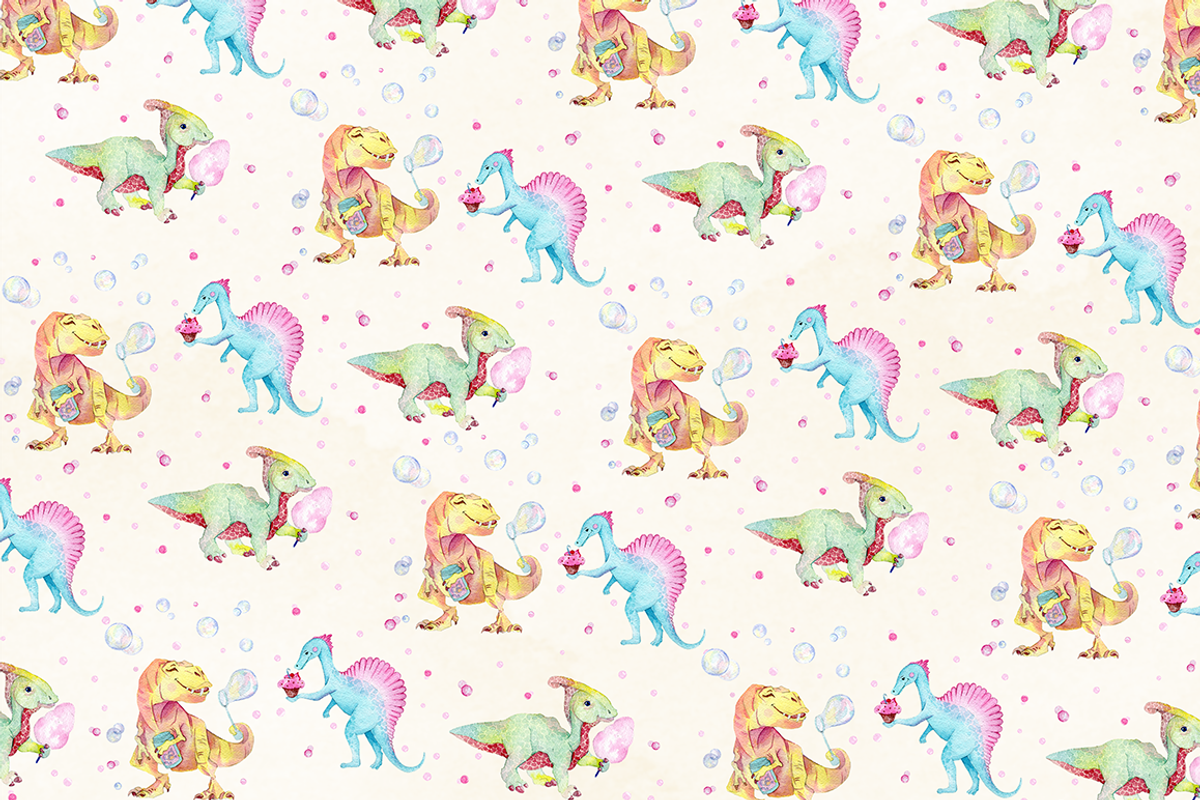 Watercolor dinosaur set, an Animal Illustration by Re_Margarita_Art (Photo 2 of 8)