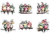 Quirky Funny birds clipart bundle, an Illustration by CreationArt (Thumbnail 4 of 4)