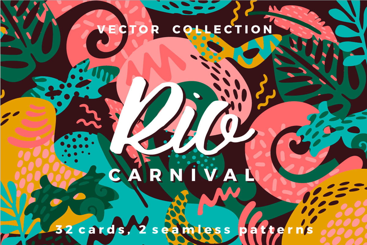Brazil carnival. Vector collection., a Card Template by Nadia Grapes (Photo 1 of 6)