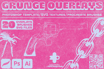 60+ Grunge Overlays Pack