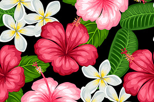 Patterns With Tropical Flowers.