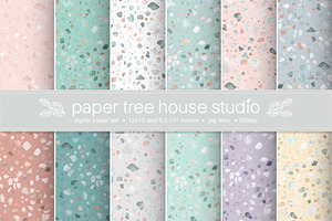 Seamless Pastel Terrazzo Pattern