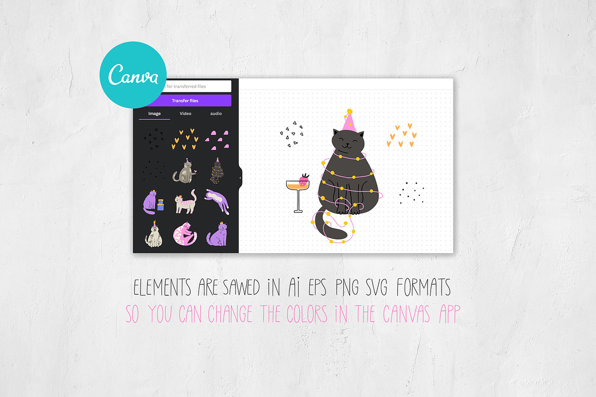 FUNNY CATS: birthday clipart cards, an Animal Illustration by Elliko shop (Photo 9 of 16)