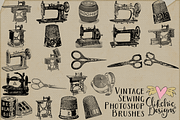 Vintage Sewing Photoshop Brushes preview 2