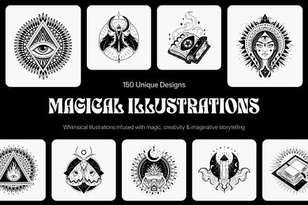 150 Magical Illustrations Set