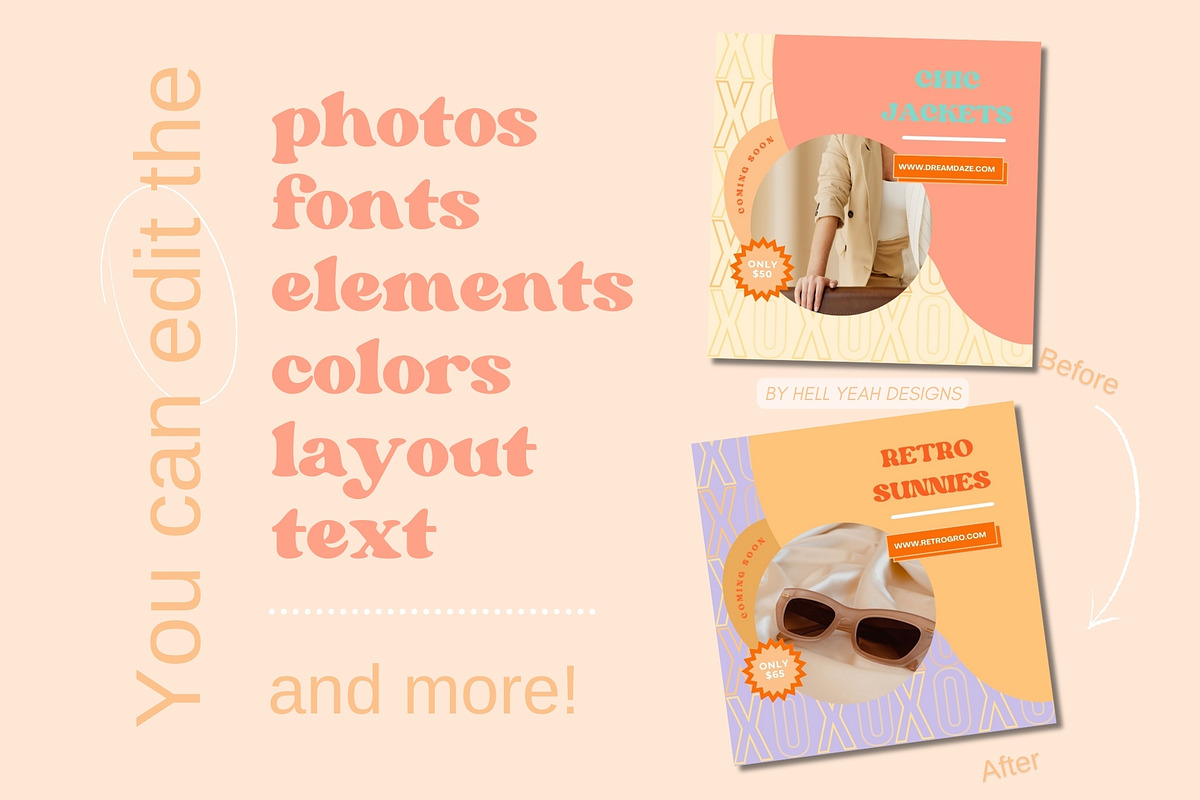 65 Funky & Fab Post Templates Canva, a Social Media Template by Hell Yeah Designs (Photo 5 of 6)