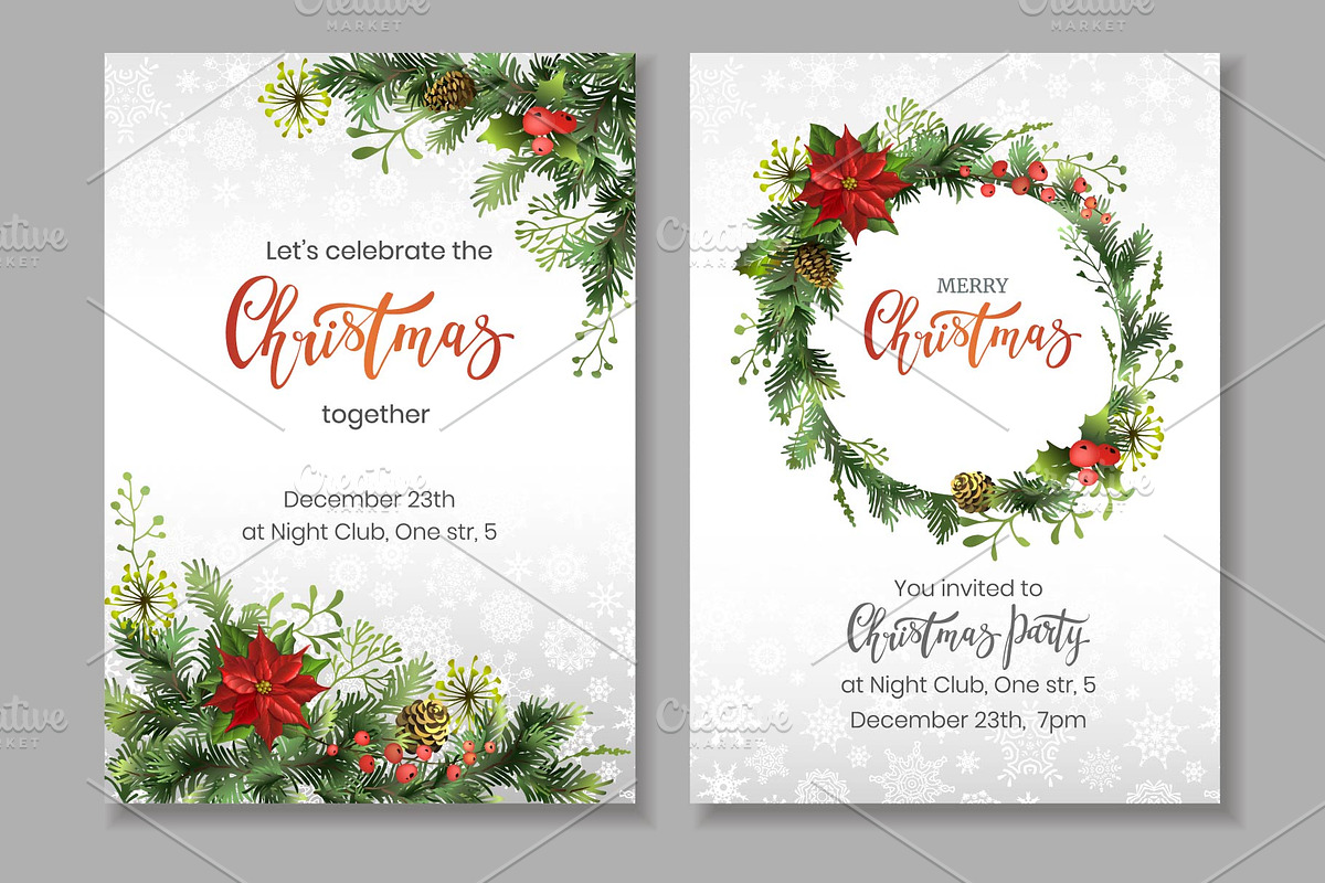 Christmas decorative elements., a Decorative Illustration by VetaDesign (Photo 10 of 11)