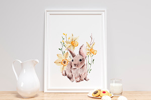 Watercolor Spring Easter Clipart