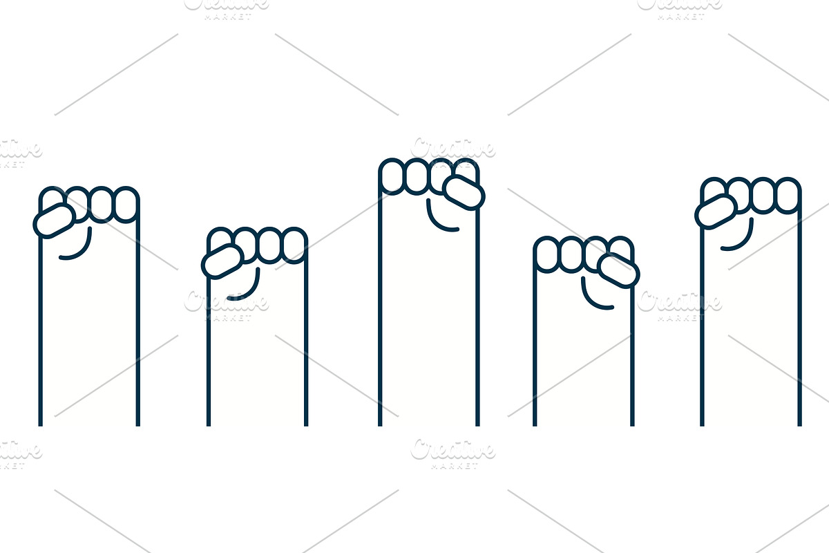 Clenched fists, hands raised up, an Object Graphic by sceptical cactus