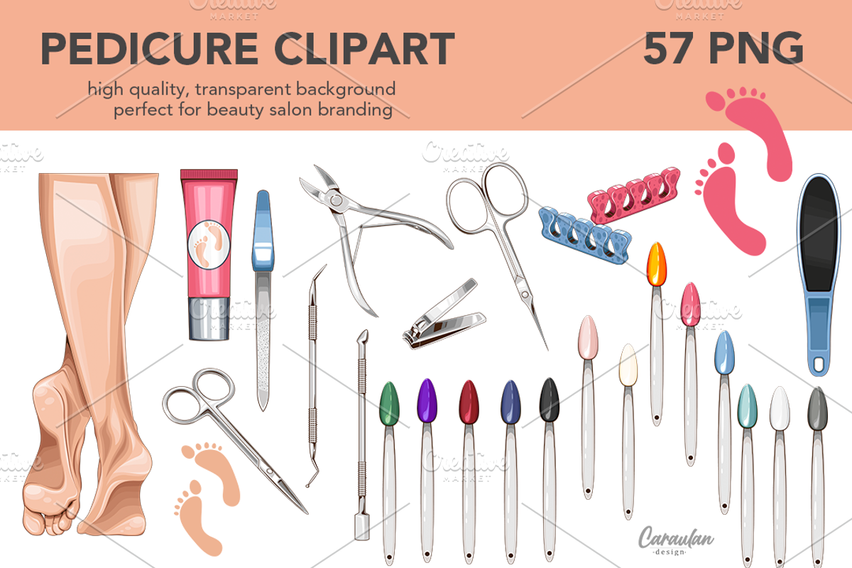 Pedicure Nail Salon Clipart, a Work Illustration by Serghei Caraulan (Photo 2 of 4)