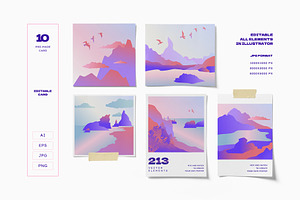 Gradient Mountains - Poster Builder