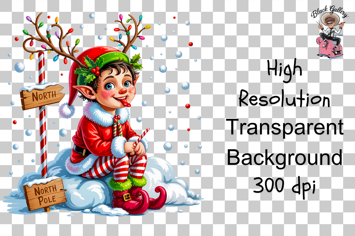 10 PNG North Pole ELF Clipart Bundle, a Graphic by Clipart Bloom (Photo 13 of 17)