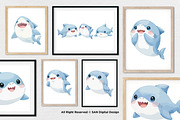 15 Bundle Watercolor Shark Ocean Sea, an Animal Illustration by Morspective (Thumbnail 4 of 8)