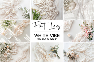 White Table Flat Lay Photo Bundle, a Background Photo by TatiMockup