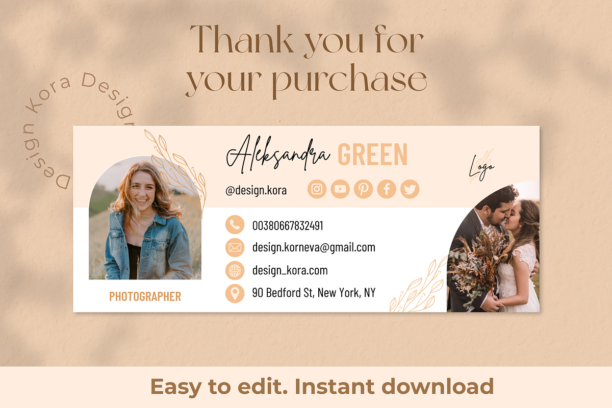 Email signature template, an Email Template by DesignKora (Photo 4 of 5)