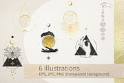 Space. Set of design elements, a Decorative Illustration by Nadia Murash (Thumbnail 2 of 5)