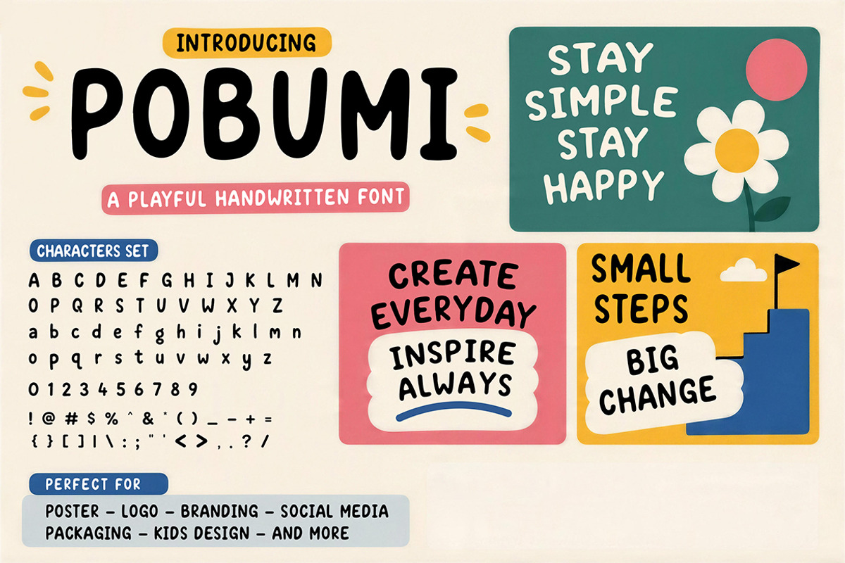 POBUMI, a Handwritten Font by Pitchlook.Studio (Photo 2 of 4)