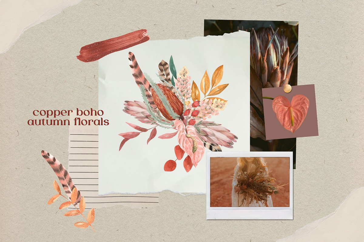 Copper Boho Autumn Dried Florals, a Texture Illustration by Catch the Dream Art (Photo 2 of 13)