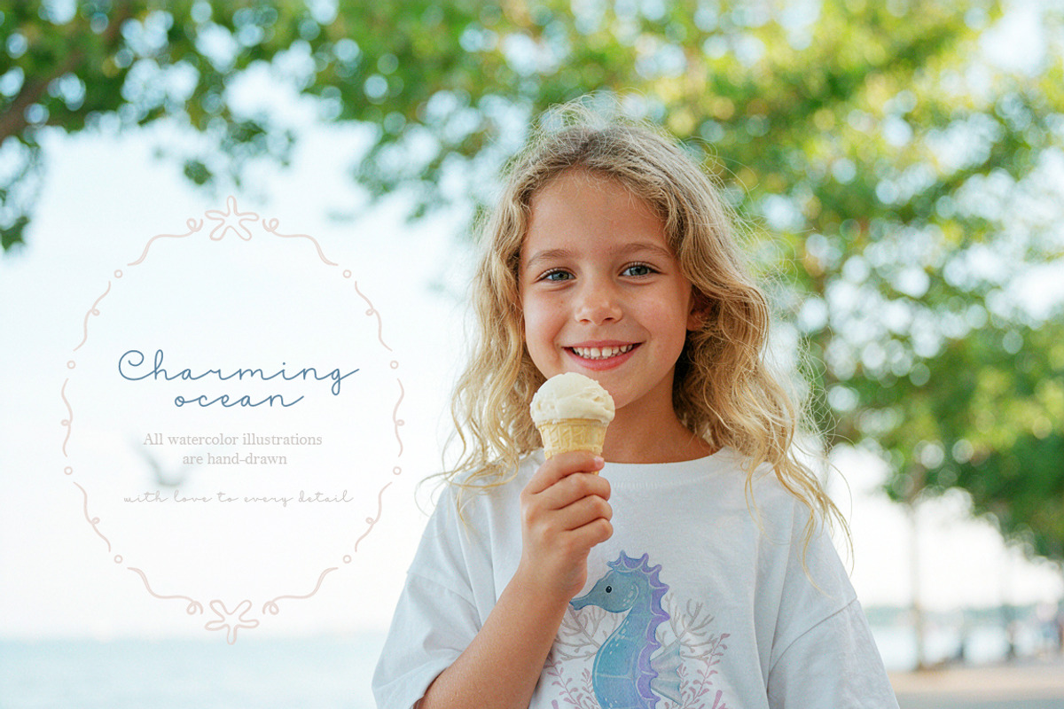 Charming ocean.Watercolor collection, an Animal Illustration by AfonshinaArt (Photo 9 of 11)