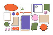 Retro speech bubbles, stickers set, an Object Illustration by PaperTrident (Thumbnail 2 of 4)
