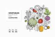 Vegetables illustrations, a Food Illustration by adehoidar (Thumbnail 1 of 5)