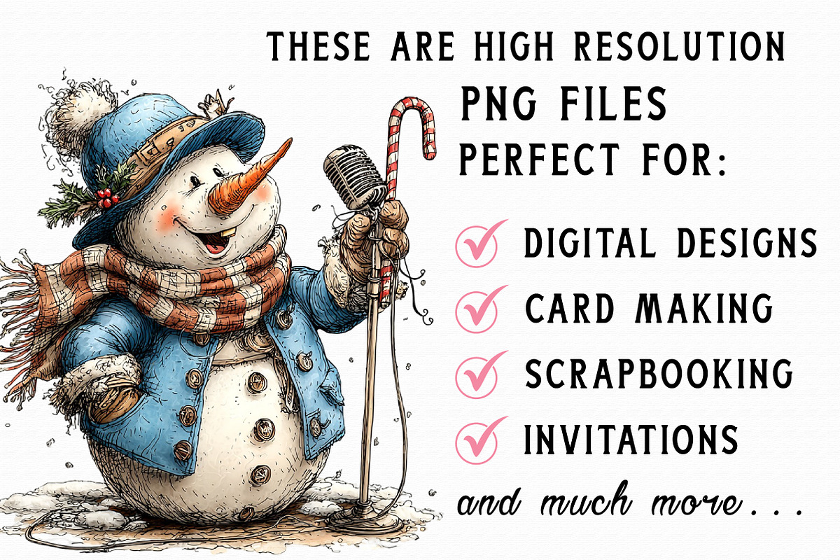 Funny Christmas Snowman Clipart, an Illustration by Libby Wishes (Photo 6 of 7)