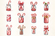 Festive Candy Cane Jar Clipar, an Illustration by CrexoraLab (Thumbnail 2 of 5)