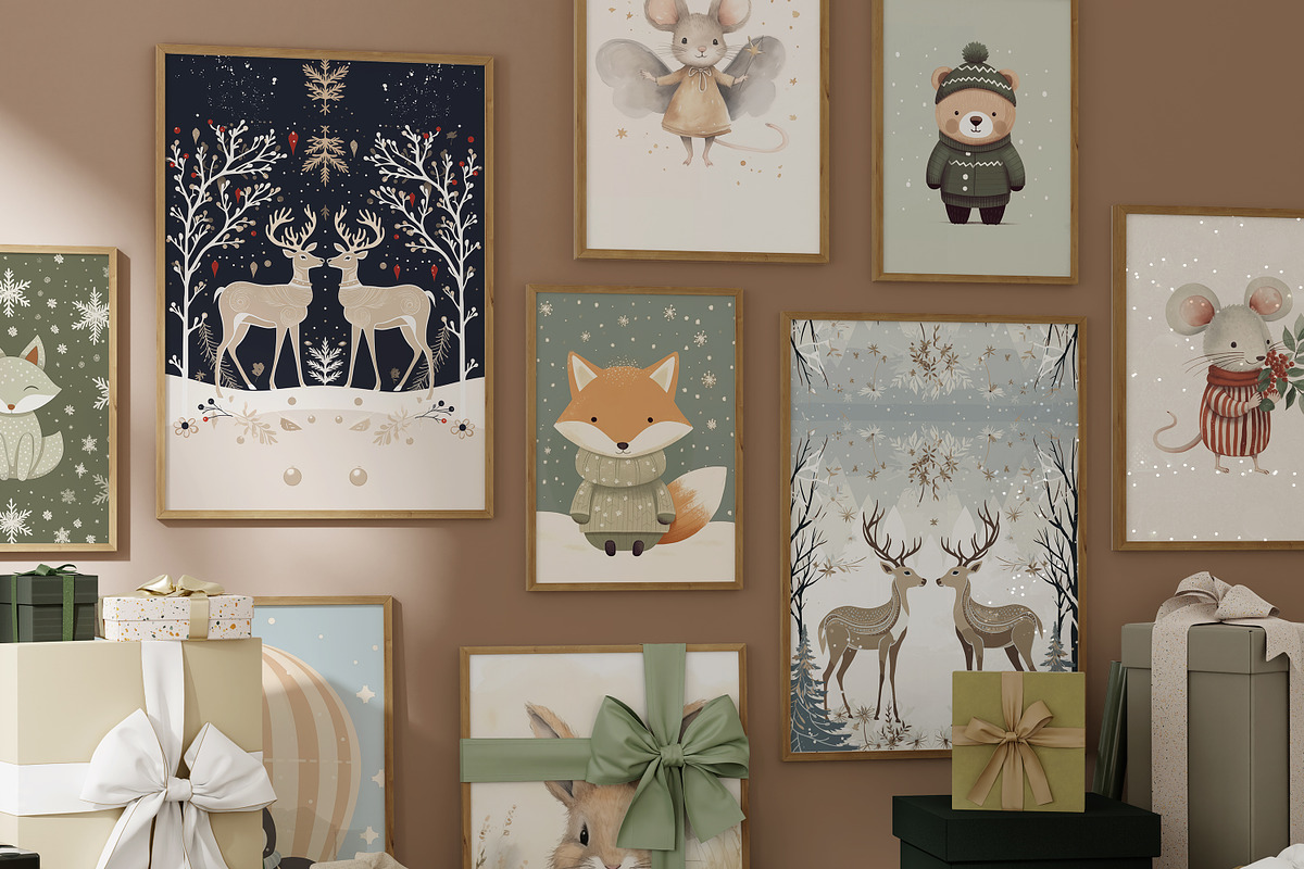 Nursery Scandi Christmas Prints, a Background Graphic by Laras Wonderland (Photo 8 of 10)