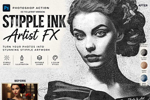 Stipple Ink Artist FX Ps Action