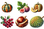 Watercolor Autumn Fruits Clipart, an Illustration by Watercolor design (Thumbnail 3 of 4)