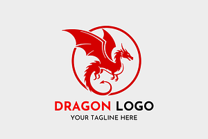 Dragon Powerful Emblem Logo Design
