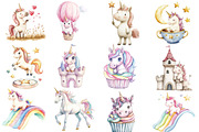 Magical Kingdom Pastel Cute Unicorn, an Illustration by Watercolor design (Thumbnail 2 of 5)