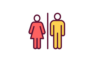 Bathroom color line icon. Isolated